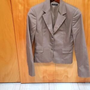 Size 4 Tahari jacket blazer Taupe detailed collar & pocket